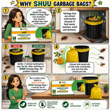 Shuu Garbage Bags (Pack of 3) | Helps Prevent Cockroaches & Insects | Medium 19 x 21 Inches