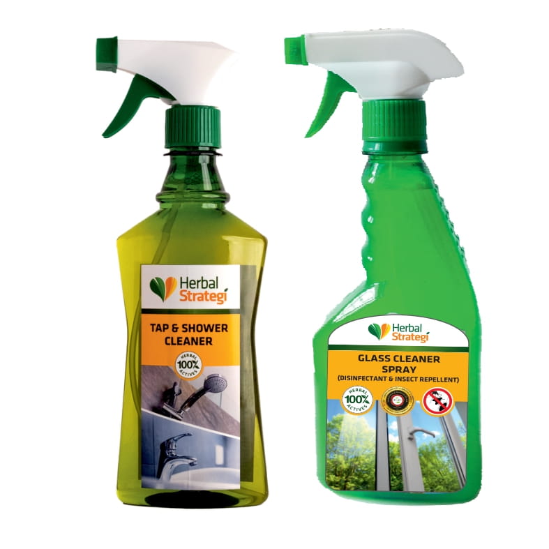 Herbal Tap & Shower Cleaner & Glass Cleaner (Pack of 2 x 500 ml)