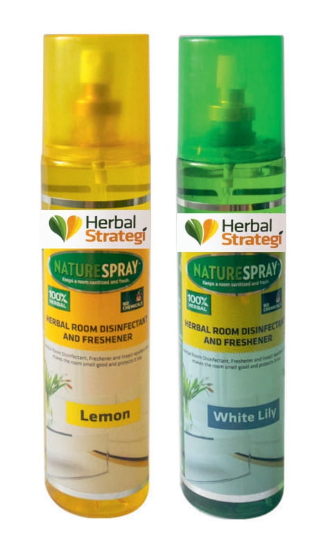Herbal Room Disinfectant & Freshner Lemongrass & White Lilly (Pack of 2 x 250 ml)