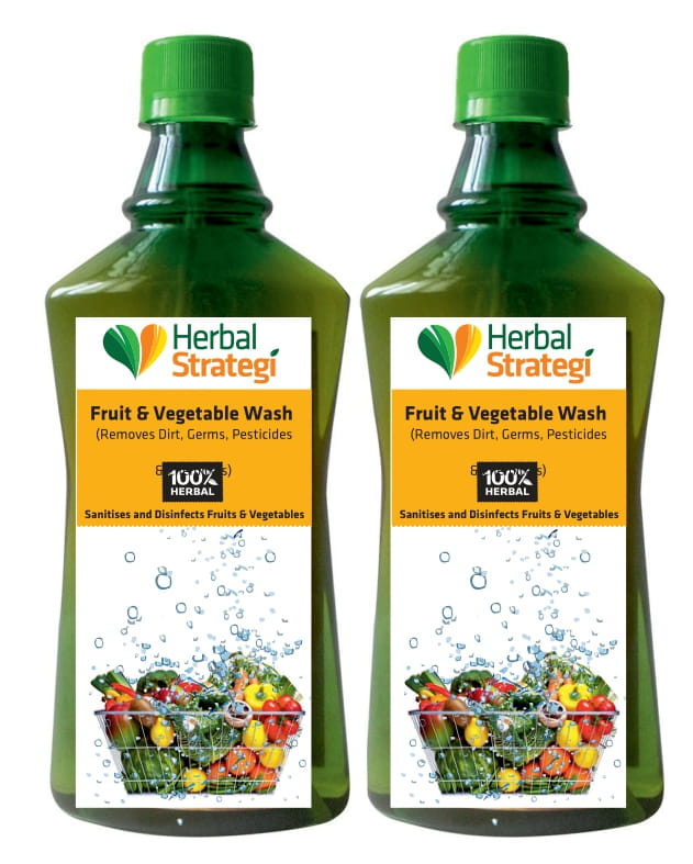 Herbal Santizing and Disinfecting Liquid for Fruits and Vegetables (Pack of 2 x 500 ml)