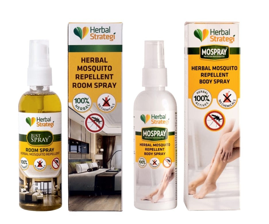 Herbal Mosquito Repellent Room Spray+ Body Spray (Pack of 2 x100 ml)