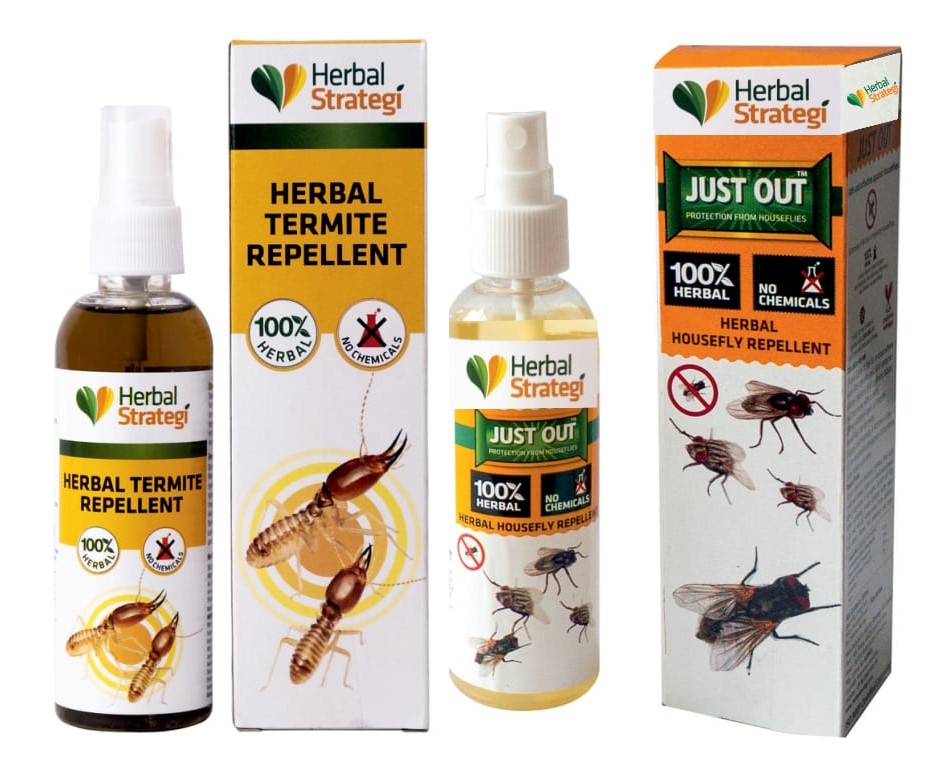 Herbal Termite Repellent & Fly Repellent (Pack of 2 - 100 ml Each)