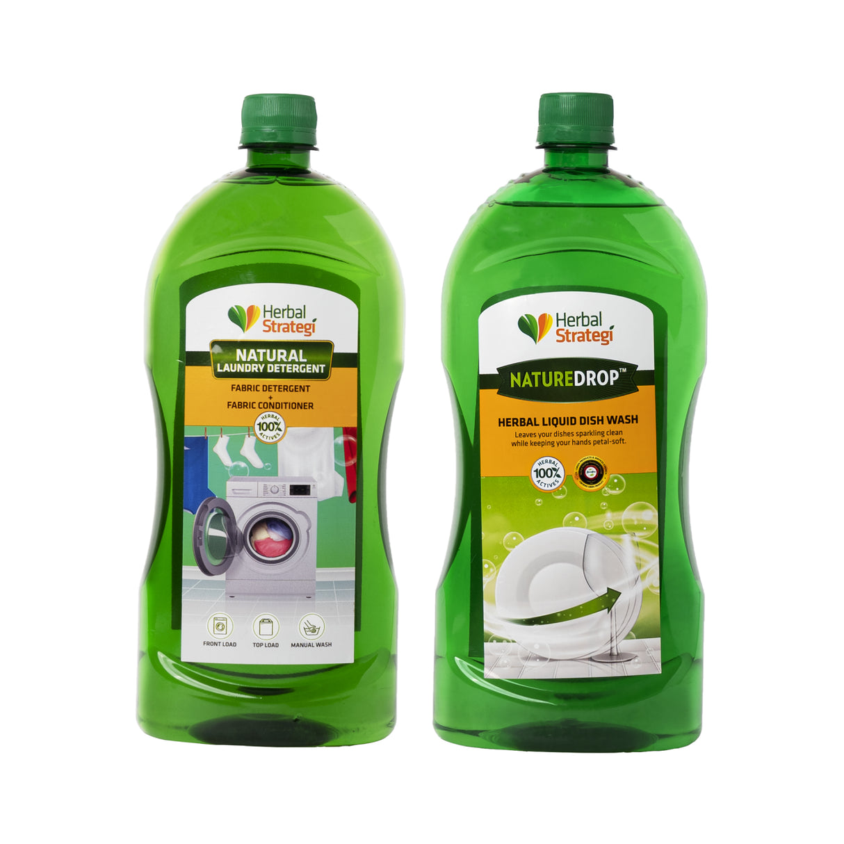 Natural Laundry Detergent & Dishwashing Liquid (Pack of 1 Ltr x 2)