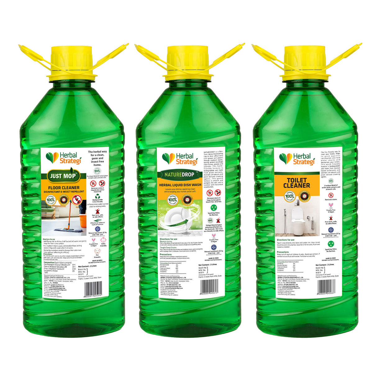 Natural Cleaner Products (Pack of 3) 2L