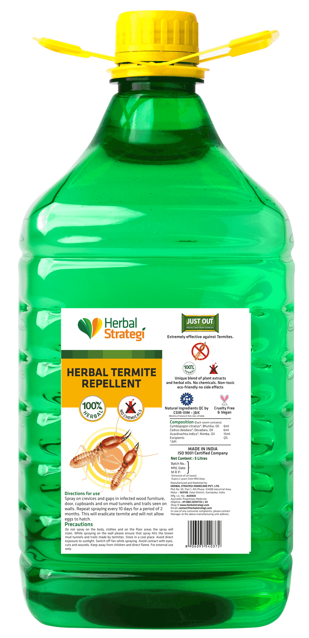 Herbal Termite Repellent Spray | 100 ml, 500 ml, 5 ltrs